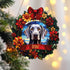 Weimaraner Christmas Wreath Suncatcher